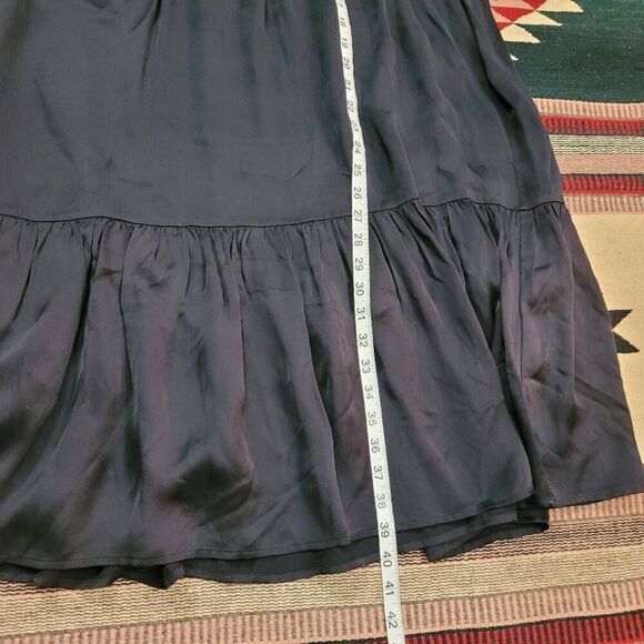 Birgitte Herskind Liva Dress Sz 40 US‎ 8 Dark Navy Lightweight Satin Pullover - Picture 9 of 9